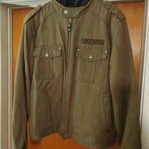 Harley Davidson size L 2 in 1 coat with zip in sleeveless hoodie
